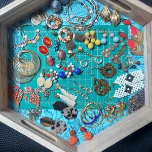 Curated Bundle Lot of 30 Pairs of Vintage to Present Gold Tone Earrings #1